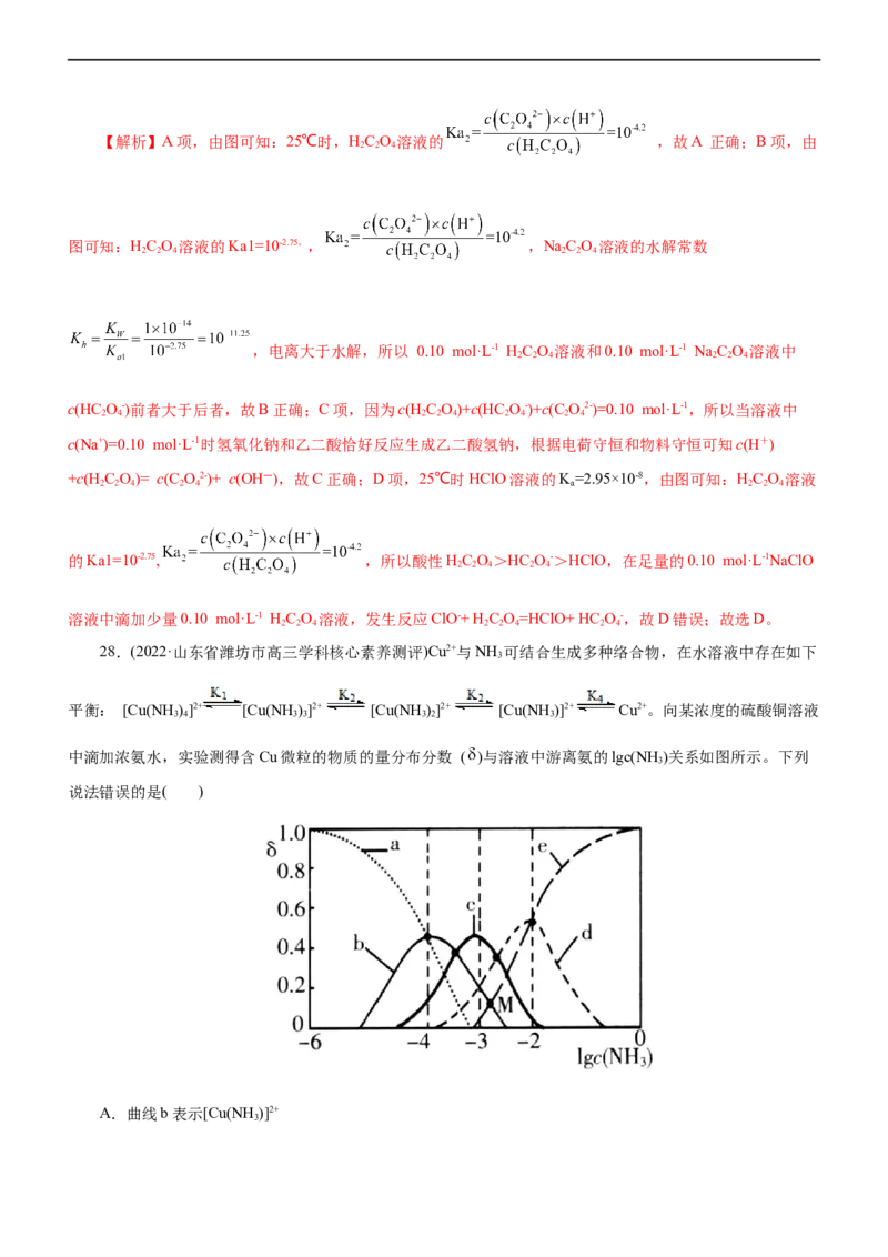 专题11水溶液中离子反应（练）（解析版）_05高考化学_通用版（老高考）复习资料_2023年复习资料_二轮复习_2023年高考化学二轮复习讲练测（全国通用）