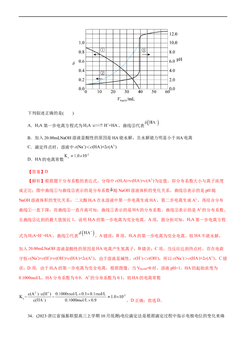 专题11水溶液中离子反应（练）（解析版）_05高考化学_通用版（老高考）复习资料_2023年复习资料_二轮复习_2023年高考化学二轮复习讲练测（全国通用）