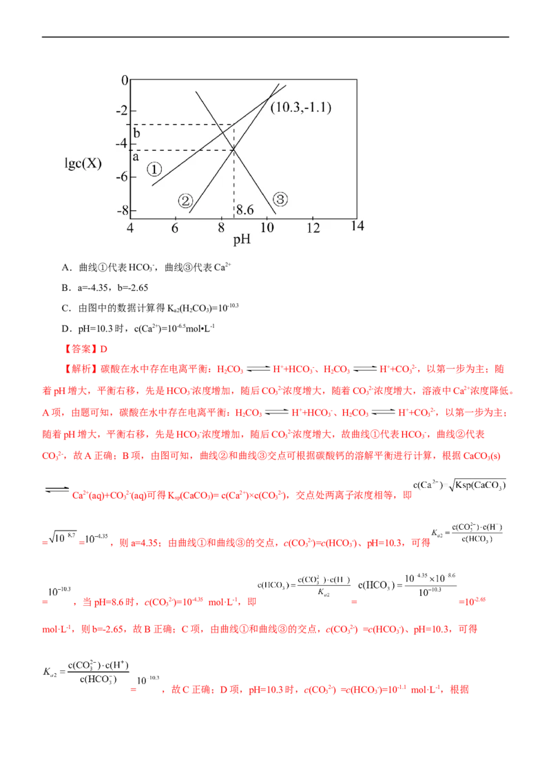 专题11水溶液中离子反应（练）（解析版）_05高考化学_通用版（老高考）复习资料_2023年复习资料_二轮复习_2023年高考化学二轮复习讲练测（全国通用）