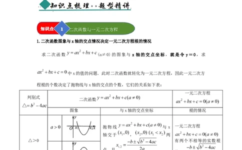 第05讲二次函数与一元二次方程（知识解读题型精讲随堂检测）（教师版）_初中数学_九年级数学上册（人教版）_知识解读与题型专练-V14_2026版