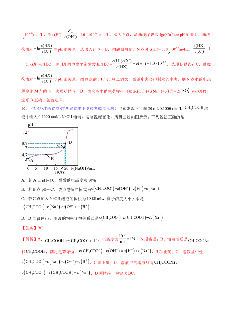 专题29弱电解质的电离平衡-2024年高考化学一轮复习基础考点必刷好题（新教材新高考）（解析版）_05高考化学_2024年新高考资料_1.2024一轮复习