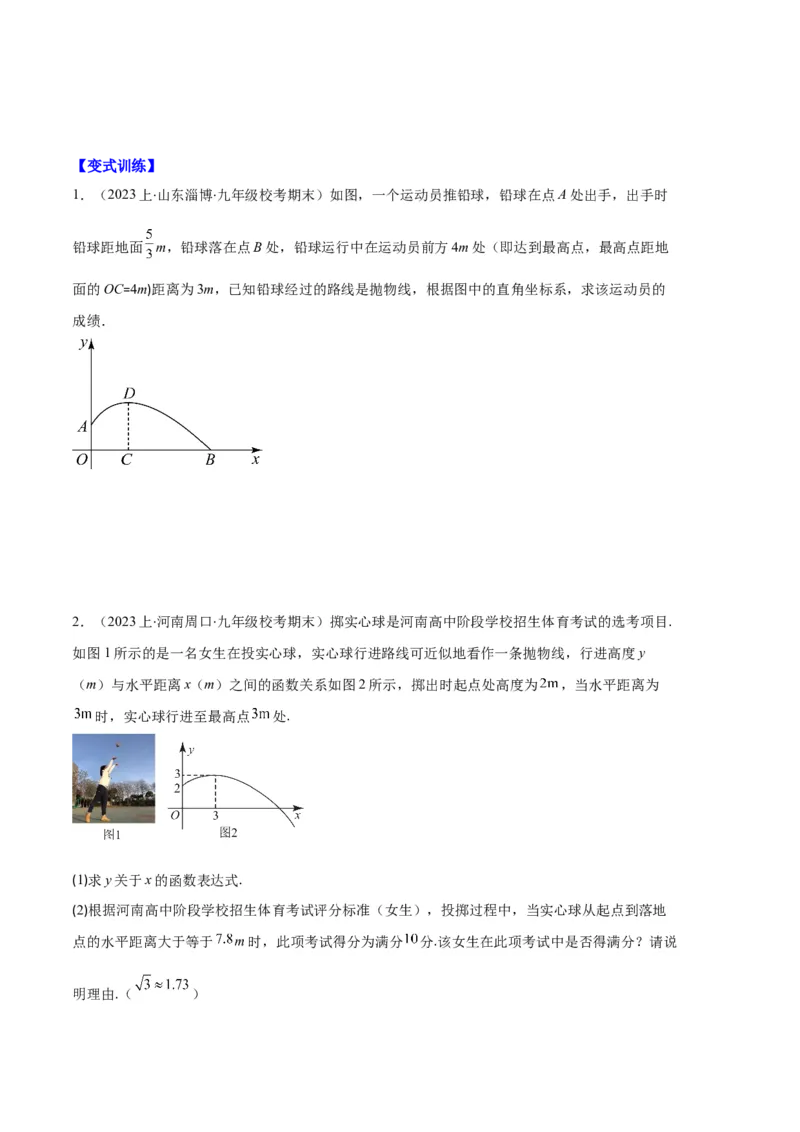 专题06实际问题与二次函数之五大题型（原卷版）_初中数学人教版_9上-初中数学人教版_06习题试卷_7期中期末复习专题