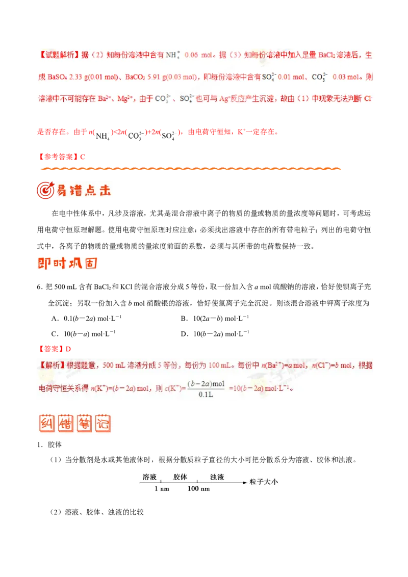 专题03溶液-高中化学纠错笔记_05高考化学_新高考复习资料_2022年新高考资料_2022年一轮复习各版本_1.高考化学2022年一轮复习通用版_赠品高中化学纠错笔记
