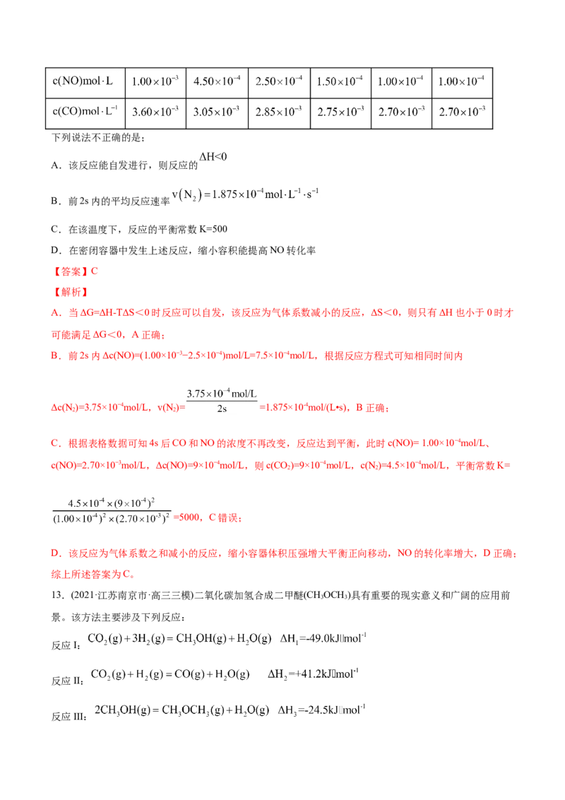 专题09反应速率、化学平衡-2021年高考化学真题与模拟题分类训练（教师版含解析）_05高考化学_新高考复习资料_2023年新高考资料_一轮复习_2023年新高考大一轮复习讲义