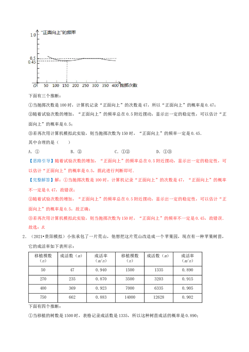 专题16用频率估计概率综合题（解析版）_初中数学人教版_9上-初中数学人教版_07专项讲练_培优方案九年级数学上册章节重点复习考点讲义（人教版）