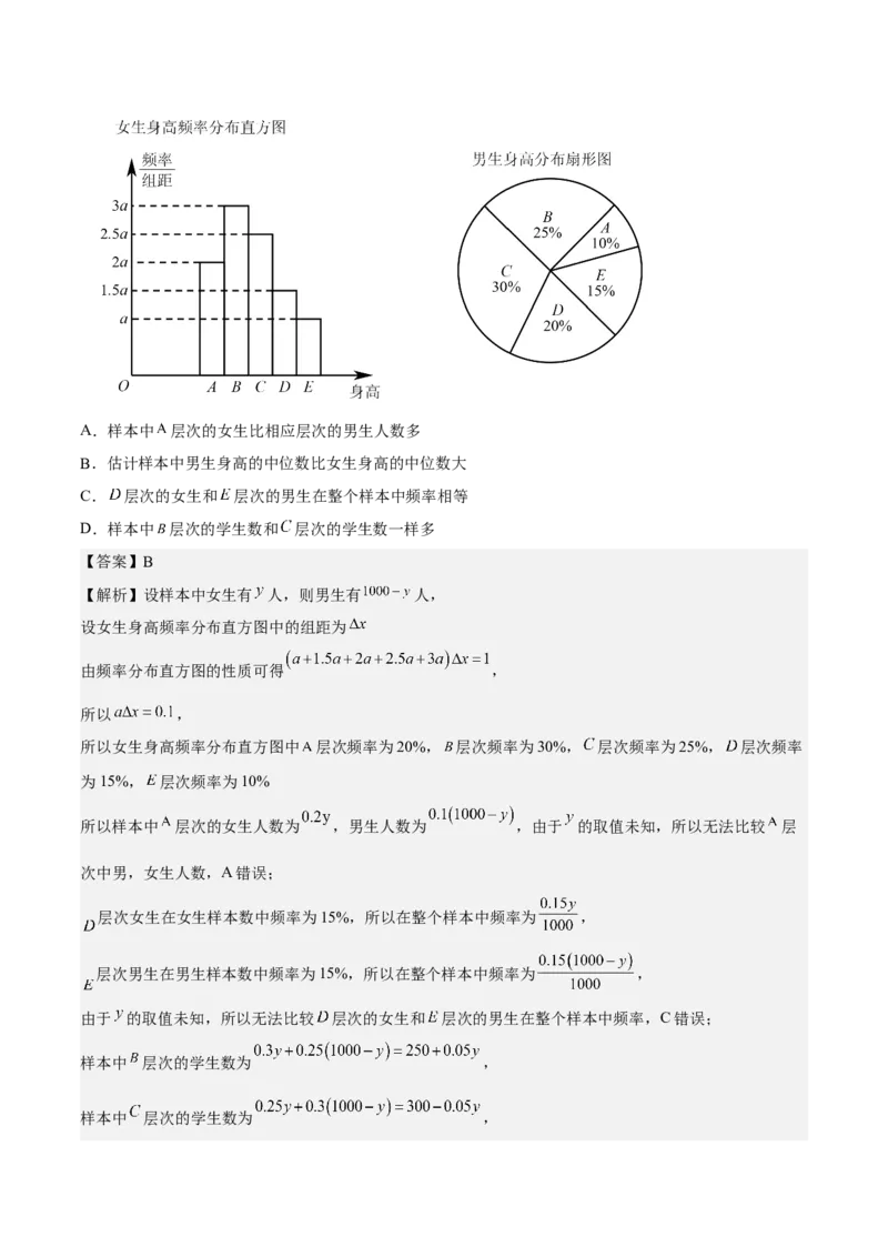 考向38统计与统计案例（重点）-备战2023年高考数学一轮复习考点微专题（全国通用）（解析版）_2.2025数学总复习_赠品通用版（老高考）复习资料_一轮复习