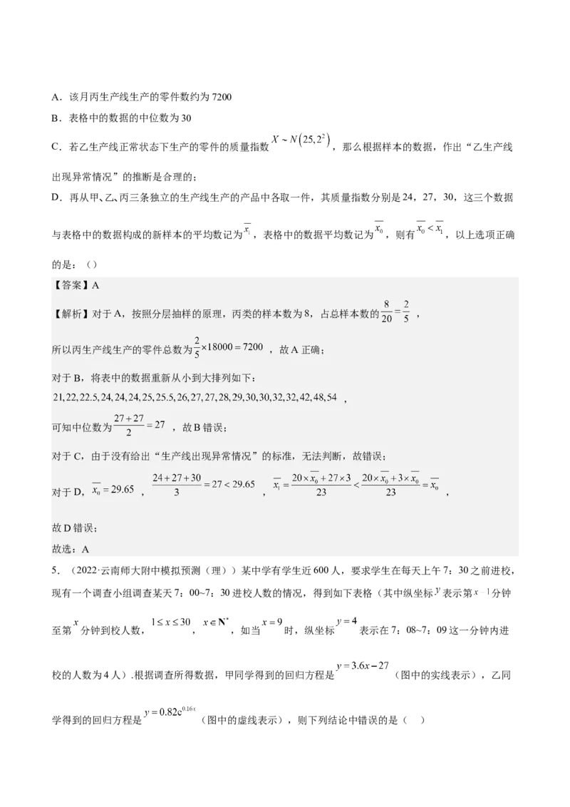 考向38统计与统计案例（重点）-备战2023年高考数学一轮复习考点微专题（全国通用）（解析版）_2.2025数学总复习_赠品通用版（老高考）复习资料_一轮复习