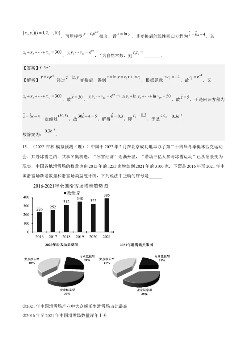 考向38统计与统计案例（重点）-备战2023年高考数学一轮复习考点微专题（全国通用）（解析版）_2.2025数学总复习_赠品通用版（老高考）复习资料_一轮复习