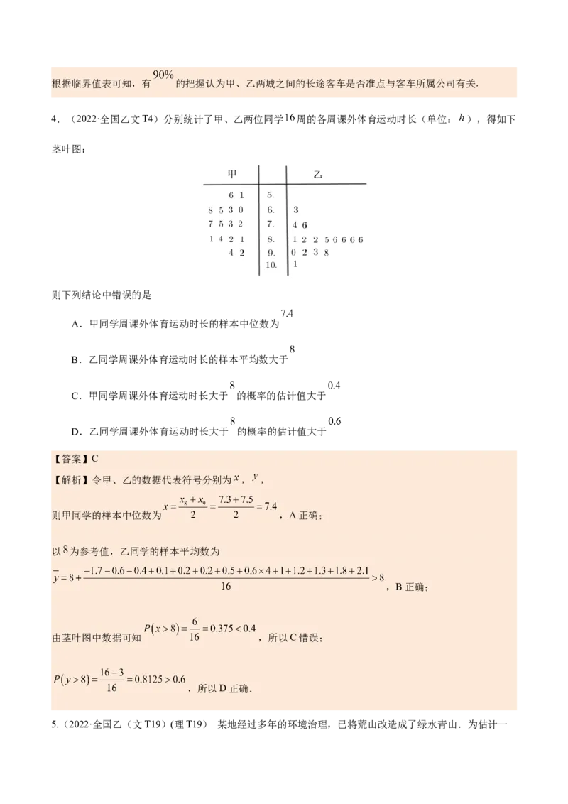 考向38统计与统计案例（重点）-备战2023年高考数学一轮复习考点微专题（全国通用）（解析版）_2.2025数学总复习_赠品通用版（老高考）复习资料_一轮复习