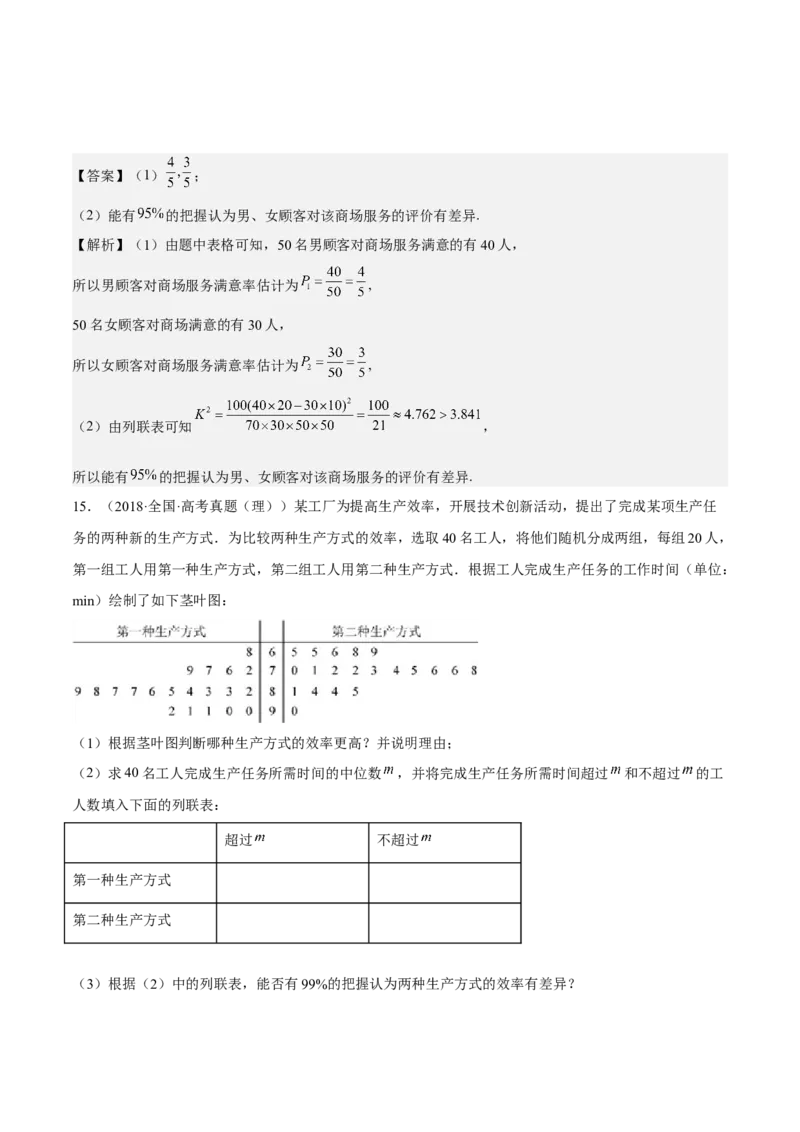 考向38统计与统计案例（重点）-备战2023年高考数学一轮复习考点微专题（全国通用）（解析版）_2.2025数学总复习_赠品通用版（老高考）复习资料_一轮复习