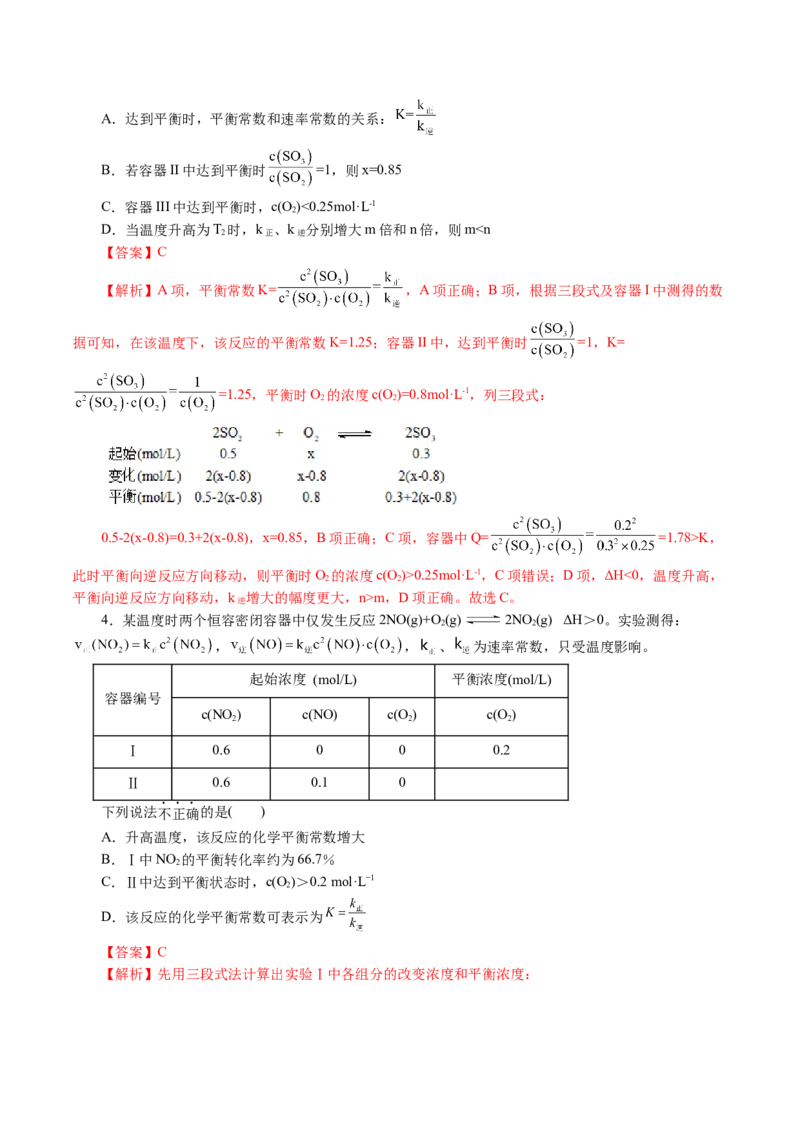 专题07化学反应速率与化学平衡(讲义)(解析版)_05高考化学_2024年新高考资料_2.2024二轮复习_2024年高考化学二轮复习讲练测（新教材新高考）