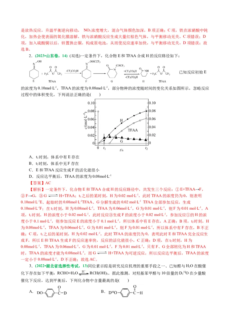 专题07化学反应速率与化学平衡(讲义)(解析版)_05高考化学_2024年新高考资料_2.2024二轮复习_2024年高考化学二轮复习讲练测（新教材新高考）