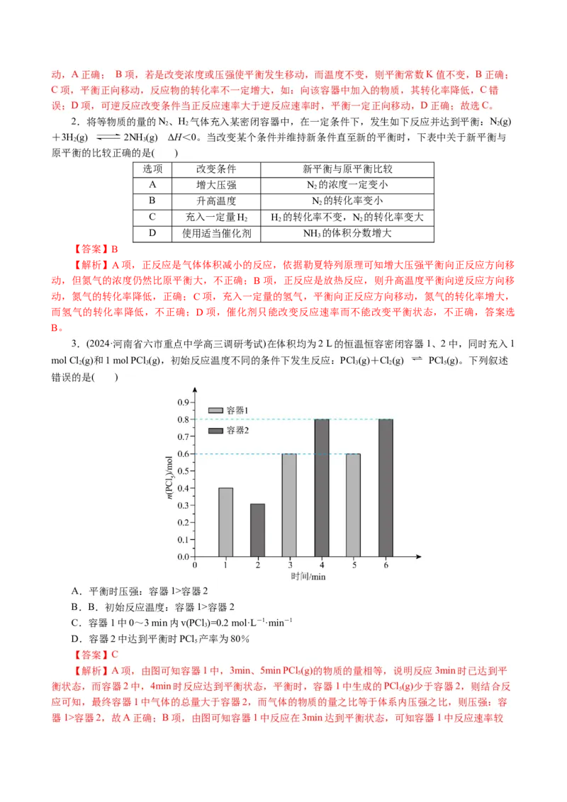 专题07化学反应速率与化学平衡(讲义)(解析版)_05高考化学_2024年新高考资料_2.2024二轮复习_2024年高考化学二轮复习讲练测（新教材新高考）