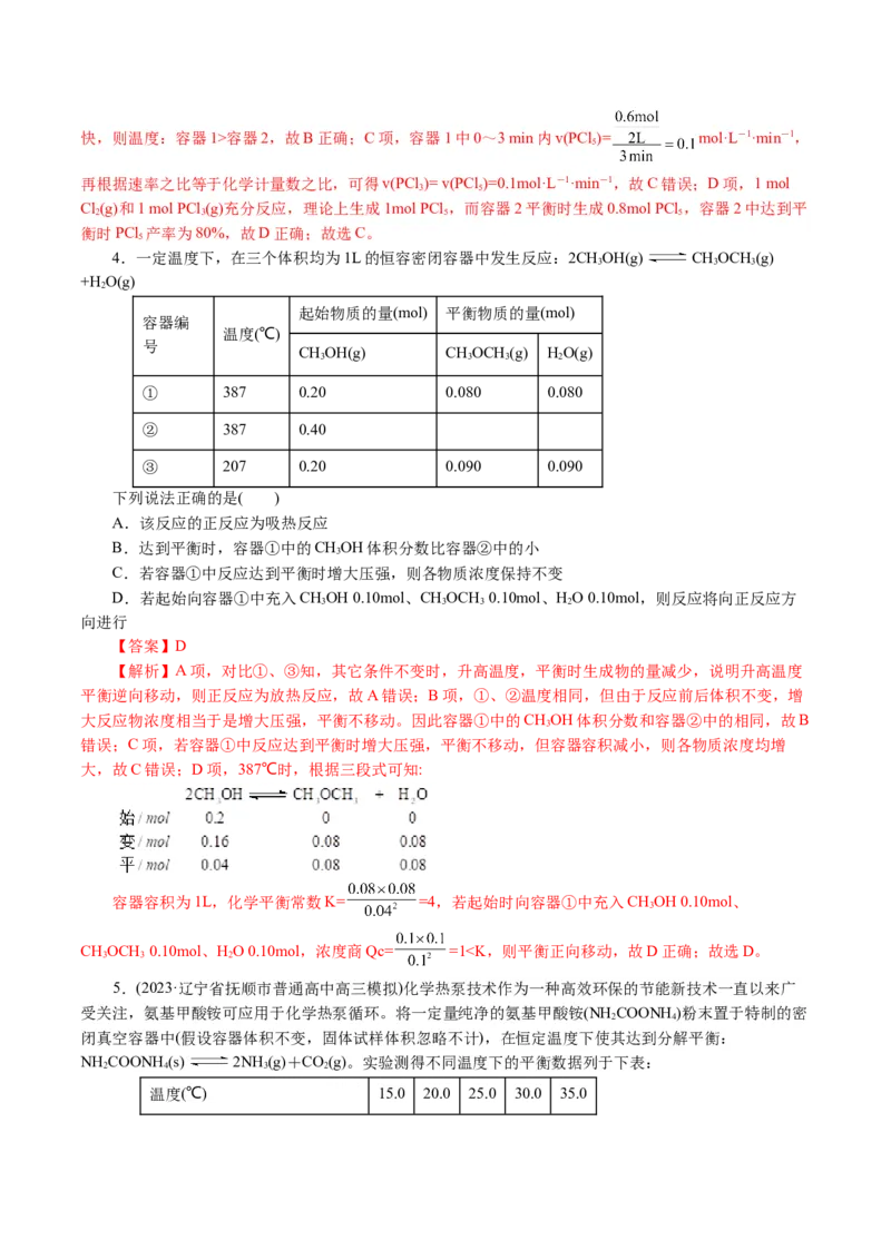 专题07化学反应速率与化学平衡(讲义)(解析版)_05高考化学_2024年新高考资料_2.2024二轮复习_2024年高考化学二轮复习讲练测（新教材新高考）