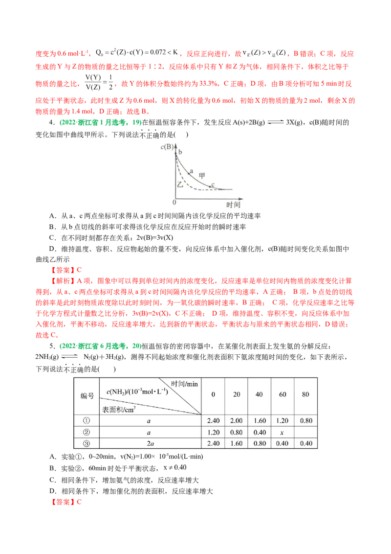 专题07化学反应速率与化学平衡(讲义)(解析版)_05高考化学_2024年新高考资料_2.2024二轮复习_2024年高考化学二轮复习讲练测（新教材新高考）