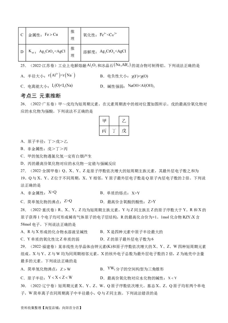 专题06物质结构与性质元素推断-学易金卷：五年（2019-2023）高考化学真题分项汇编（全国通用）（原卷版）_05高考化学_通用版（老高考）复习资料_2024年复习资料