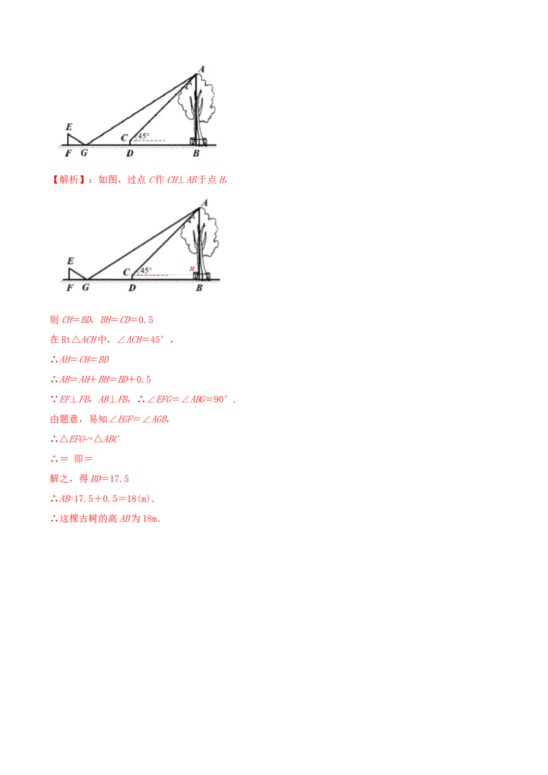 专题29.1投影（解析版）_初中数学人教版_9下-初中数学人教版_06习题试卷_1同步练习_同步练习（第2套）