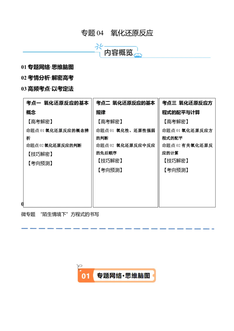 专题04氧化还原反应（讲义）（原卷版）_05高考化学_2024年新高考资料_2.2024二轮复习_高频考点2024年高考化学二轮复习高频考点追踪与预测（新高考专用）