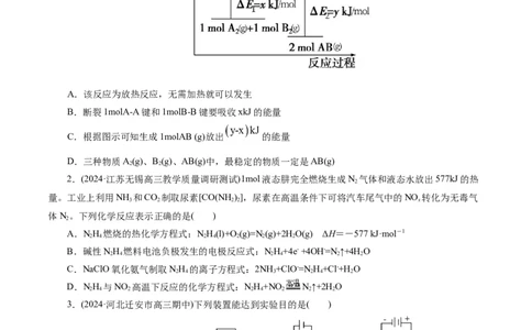 专题06化学反应与能量(测试)(原卷版)_05高考化学_2024年新高考资料_2.2024二轮复习_2024年高考化学二轮复习讲练测（新教材新高考）
