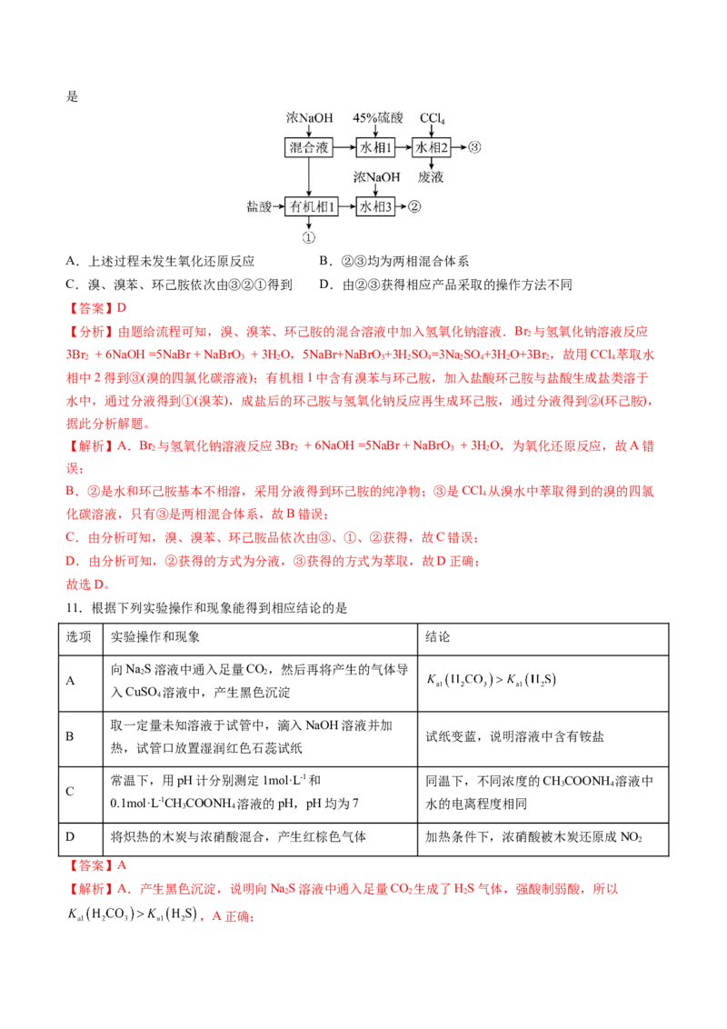 2024年高考化学临考押题卷01（解析版）_05高考化学_2024年新高考资料_5.2024三轮冲刺_备战2024年高考化学临考题号押题（新高考通用）323031313
