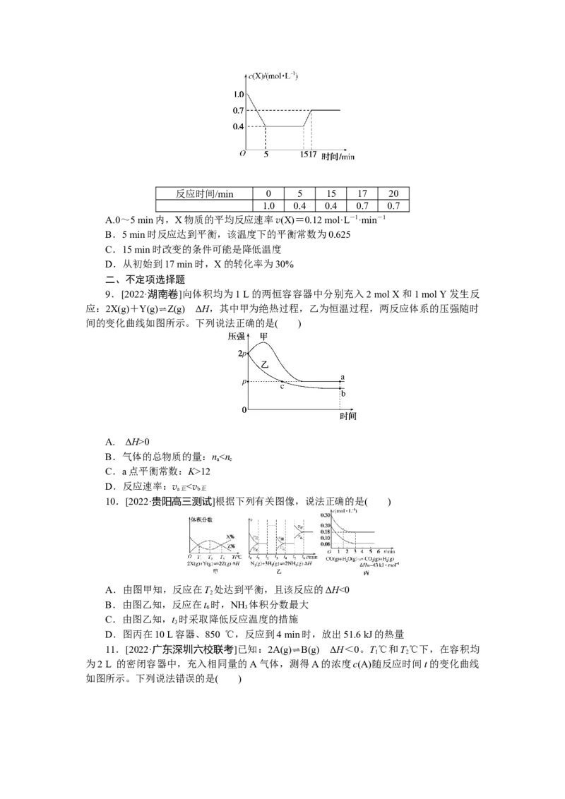 专练38　速率、平衡图像_05高考化学_新高考复习资料_2023年新高考资料_专项复习_2023《微专题&middot;小练习》&middot;化学&middot;新教材&middot;XL-6