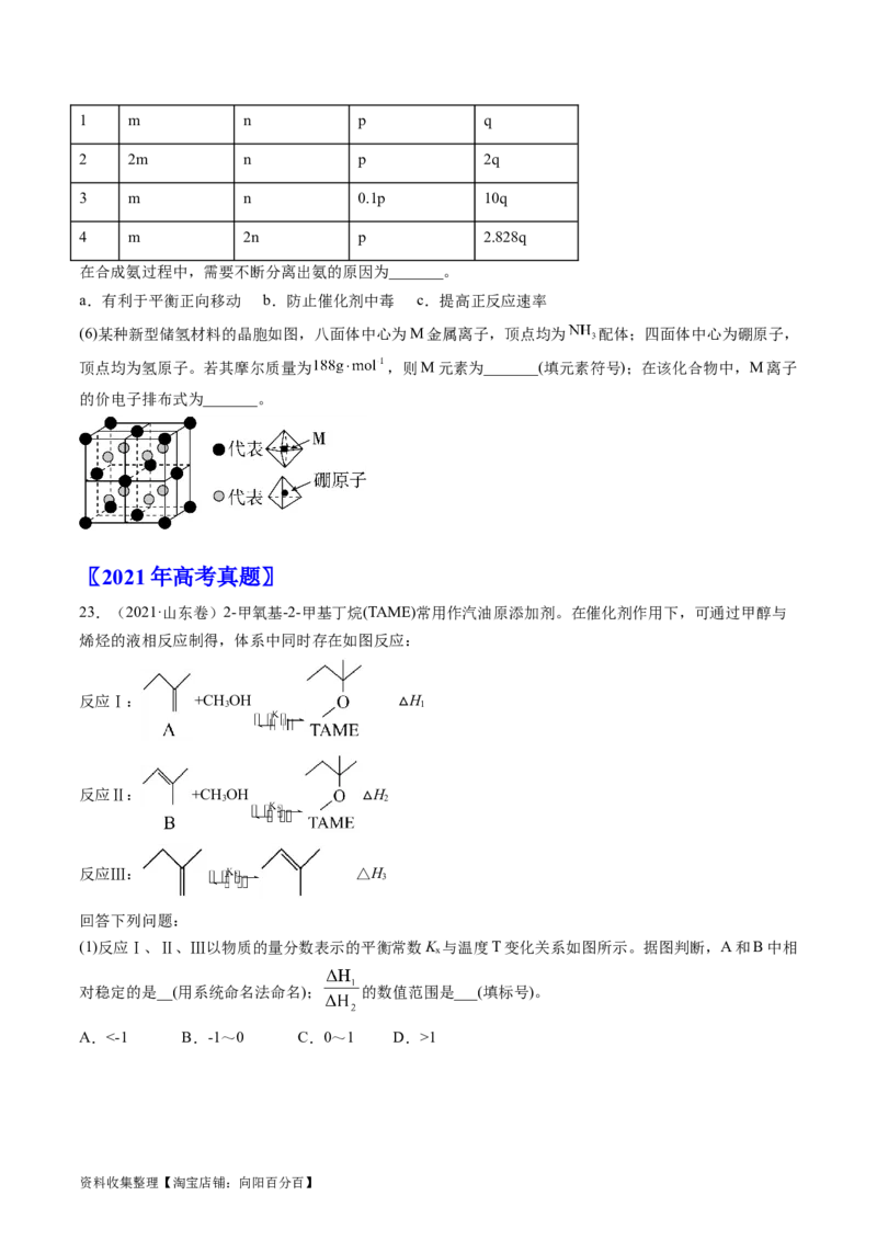 专题15化学反应原理综合题-学易金卷：五年（2019-2023）高考化学真题分项汇编（全国通用）（原卷版）_05高考化学_通用版（老高考）复习资料_2024年复习资料
