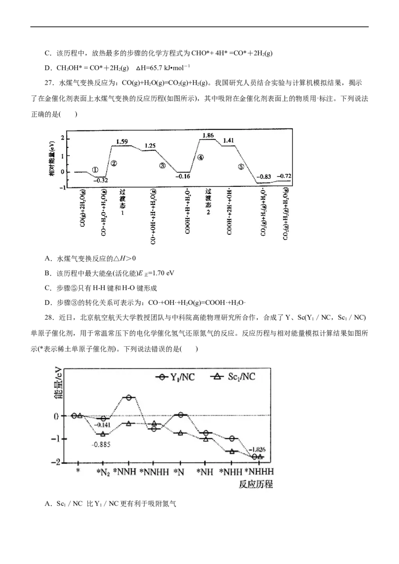 专题10化学反应机理与历程（练）（原卷版）_05高考化学_通用版（老高考）复习资料_2023年复习资料_二轮复习_2023年高考化学二轮复习讲练测（全国通用）