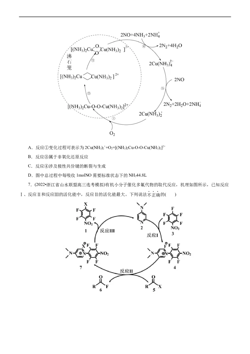 专题10化学反应机理与历程（练）（原卷版）_05高考化学_通用版（老高考）复习资料_2023年复习资料_二轮复习_2023年高考化学二轮复习讲练测（全国通用）
