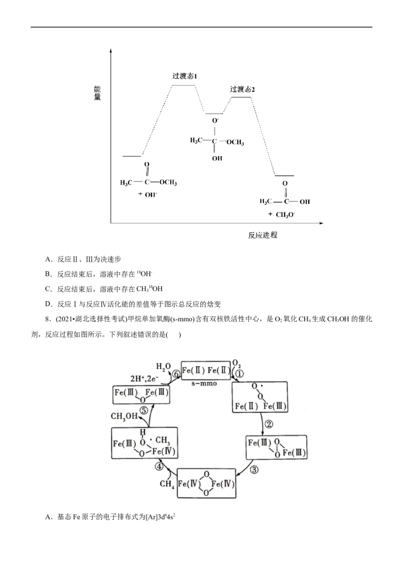 专题10化学反应机理与历程（练）（原卷版）_05高考化学_通用版（老高考）复习资料_2023年复习资料_二轮复习_2023年高考化学二轮复习讲练测（全国通用）
