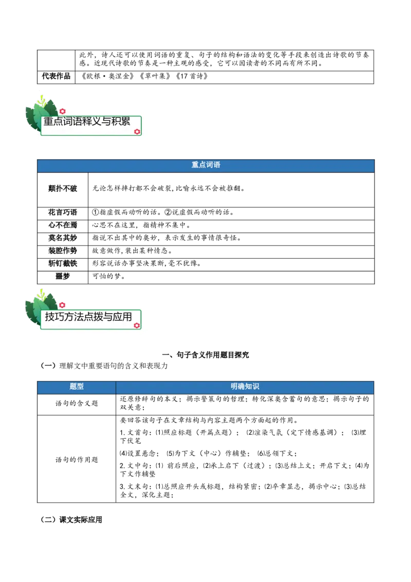 第四单元（知识清单）-（统编版选择性必修中册）_高语_高中语文_选择性必修中册_知识清单_292