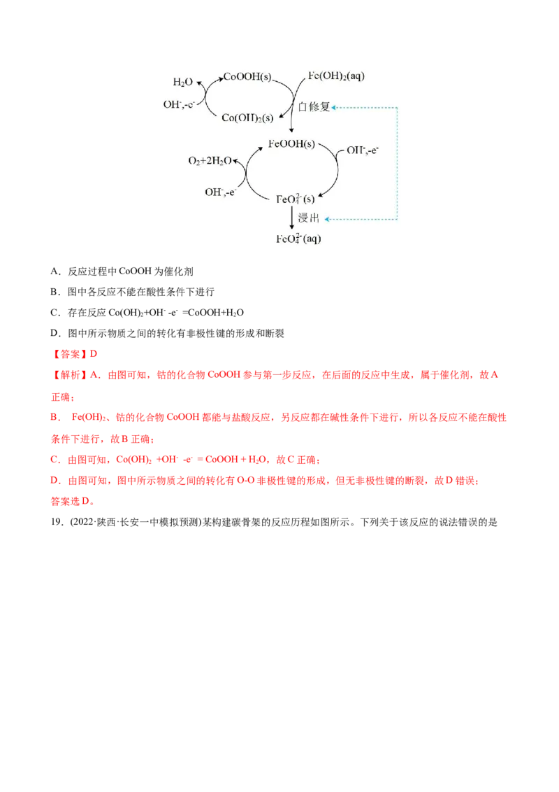 专题07化学反应中的能量变化及反应机理-2022年高考真题和模拟题化学分专题训练（教师版含解析）_05高考化学_2024年新高考资料_1.2024一轮复习_赠2022年高考化学真题与模拟题分类训练