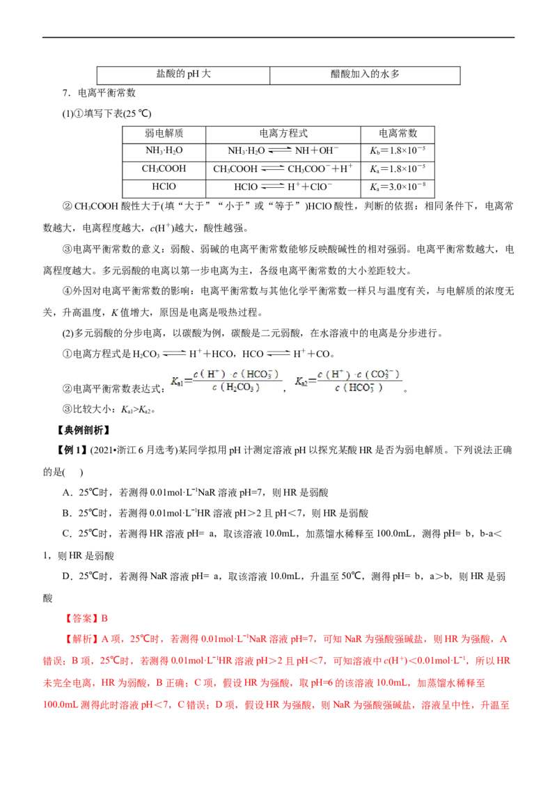 专题11水溶液中离子反应（讲）（教师版）_05高考化学_通用版（老高考）复习资料_2023年复习资料_二轮复习_2023年高考化学二轮复习讲练测（全国通用）