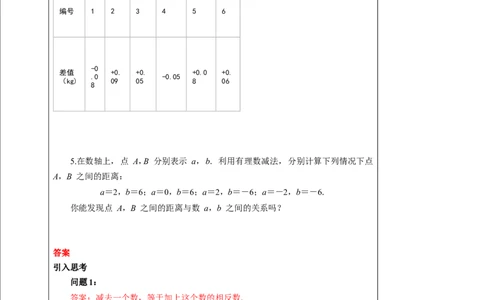 1.3.2有理数的减法（2）学案_初中数学人教版_7上-初中数学人教版_7上-初中数学人教版（旧版）赠送_01课件+教案（配套）_01课件+教案+学案（新课标）_学案