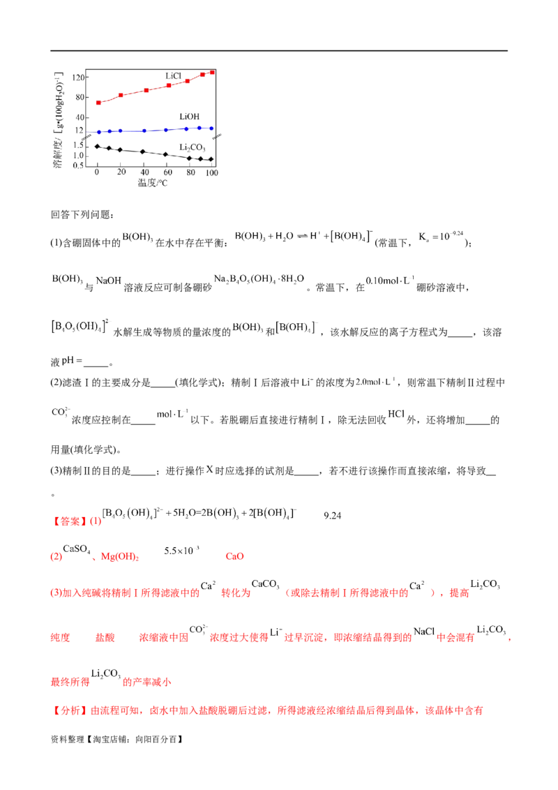 专题05金属及其重要化合物（分层练）（解析版）_05高考化学_新高考复习资料_2024年新高考资料_二轮复习资料_分层练_教师版（含答案解析）