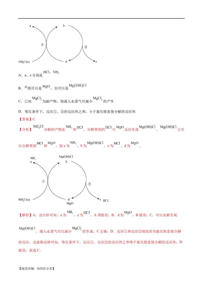 专题08化学反应与能量变化（讲义）（解析版）_05高考化学_新高考复习资料_2024年新高考资料_二轮复习资料_高频考点解密2024年高考化学二轮复习高频考点追踪与预测（新高考专用）