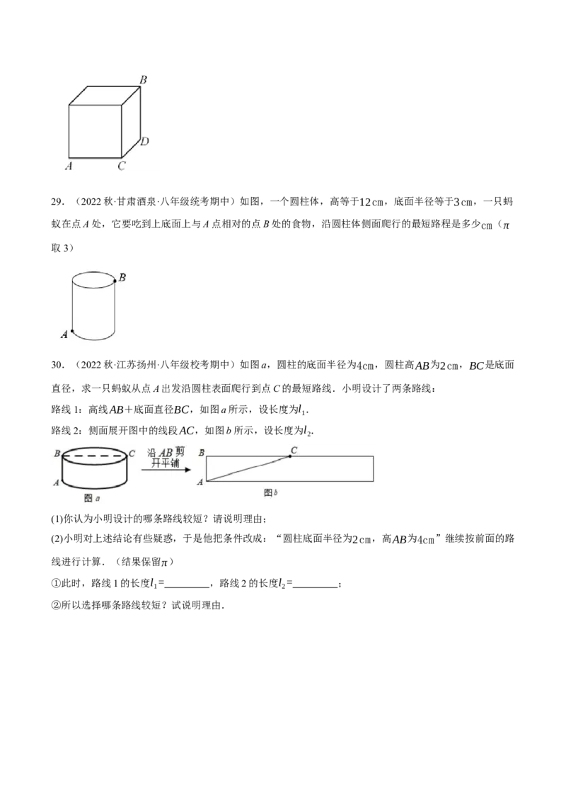 专题2.4勾股定理与实际问题十大类型大题专练（分层培优30题）-2023复习备考（原卷版）人教版_初中数学人教版_八年级数学下册_保存转存之后查看(1)_旧版-可参考_06习题试卷