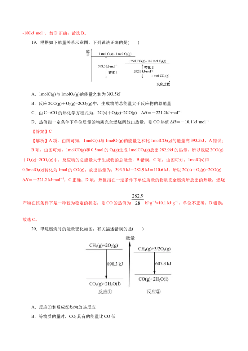 专题09化学反应的热效应-2023年高考化学一轮复习小题多维练（解析版）_05高考化学_新高考复习资料_2023年新高考资料_一轮复习_2023年新高考化学一轮复习小题多维练