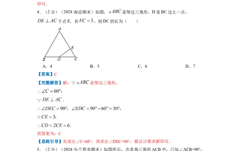 专题09含30&deg;角的直角三角形（解析版）_初中数学人教版_8上-初中数学人教版_2025秋季新人教版数学八上课件教案_09-难点专项压轴训练