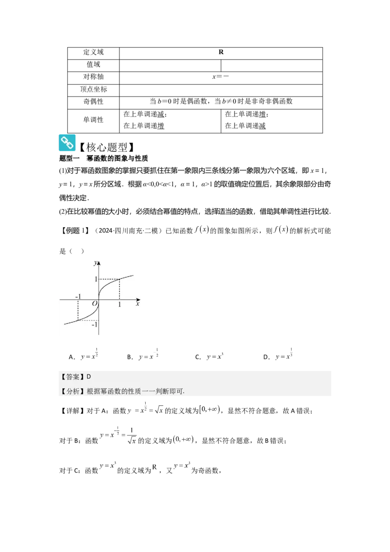 考点10二次函数与幂函数（3种核心题型+基础保分练+综合提升练+拓展冲刺练）解析版_2.2025数学总复习_2025年新高考资料_一轮复习_2025年高考数学一轮复习核心题型讲与练（完结）