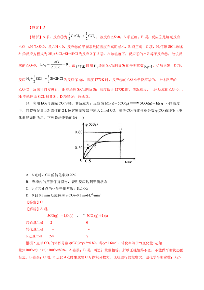 专题07化学反应速率与化学平衡(练习)(解析版)_05高考化学_2024年新高考资料_2.2024二轮复习_2024年高考化学二轮复习讲练测（新教材新高考）