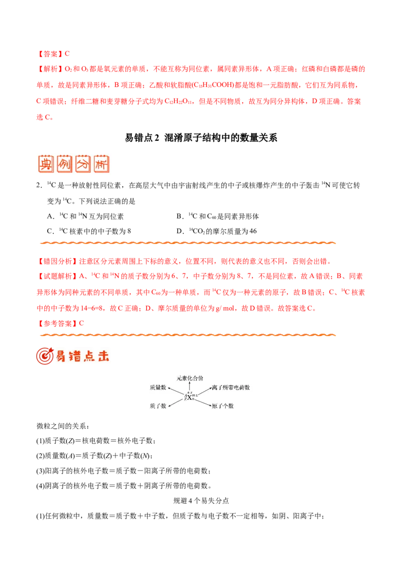 专题04物质结构和元素周期律&mdash;&mdash;备战2021年高考化学纠错笔记（教师版含解析）_05高考化学_新高考复习资料_2023年新高考资料_一轮复习_2023年新高考大一轮复习讲义