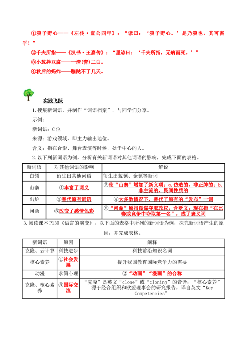 第八单元词语积累与词语解释（学生版）-2023年高一语文同步精品讲义（必修上册）_高语_2024年高中语文新人教版同步练习讲义word精讲精练高一高二电子版