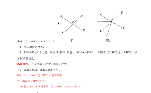 专题2相交线与平行线中蕴含的数学思想（解析版）_初中数学人教版_7下-初中数学人教版_7下-初中数学人教版（旧版）赠送_07专项讲练