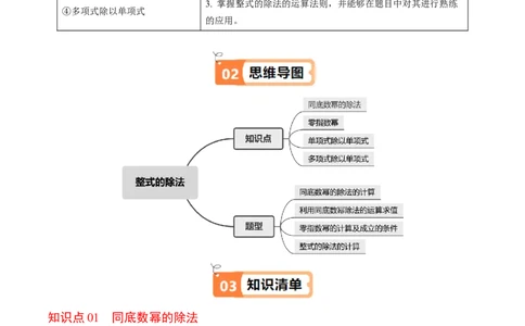 第04讲整式的除法（4个知识点+4类热点题型讲练+习题巩固）（教师版）_初中数学_八年级数学上册（人教版）_同步讲义-U18_2025版