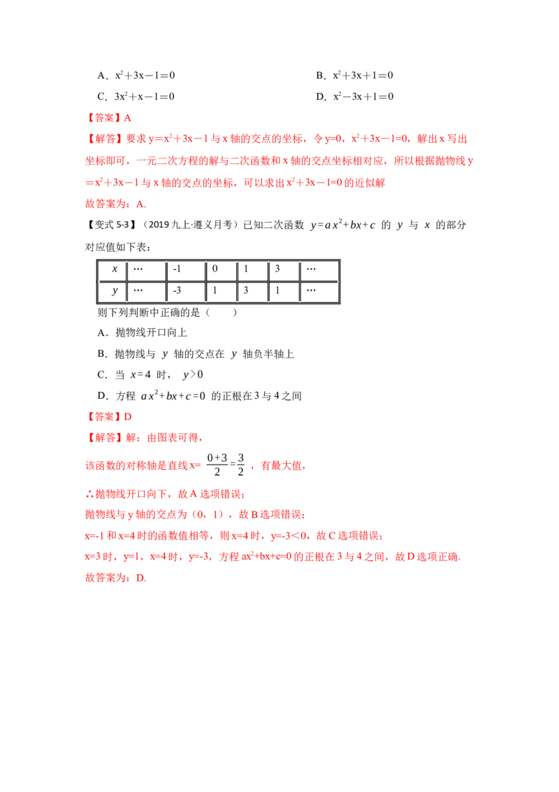 专题22.2.1二次函数与一元二次方程（1）（知识解读）-2022-2023学年九年级数学上册《同步考点解读&bull;专题训练》（人教版）_初中数学人教版_9上-初中数学人教版_07专项讲练