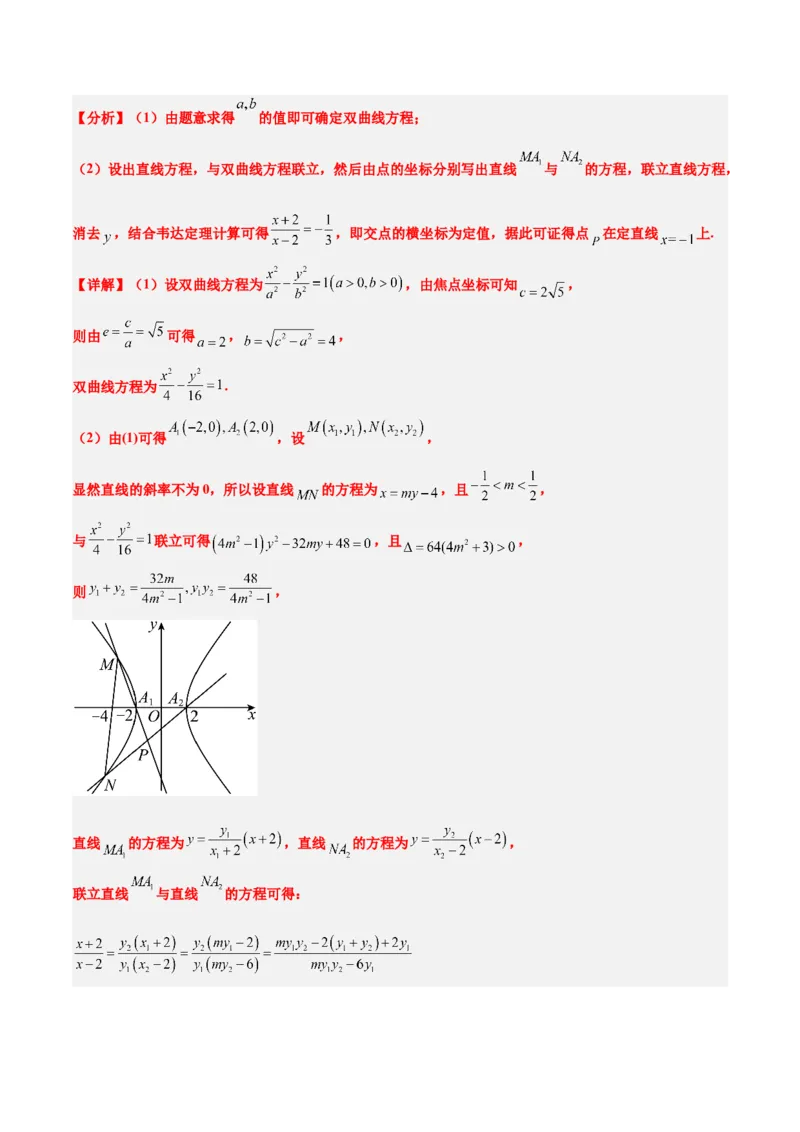 素养拓展35圆锥曲线中的定直线问题（精讲+精练）一轮复习讲义2024年高考数学高频考点题型归纳与方法总结（新高考通用）解析版_2.2025数学总复习_2024年新高考资料_1.2024一轮复习