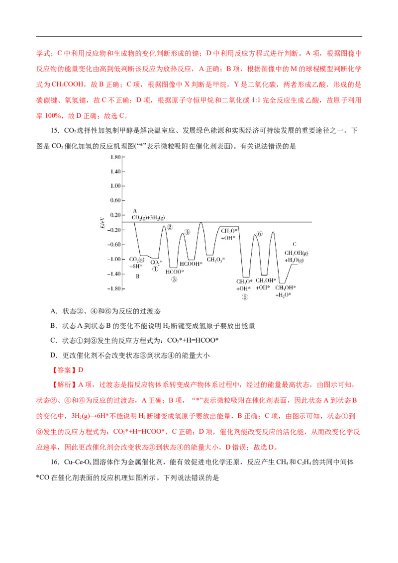 专项20能量变化历程中能垒图（解析版）_05高考化学_新高考复习资料_2023年新高考资料_专项复习_2023年高考化学热点专项导航与精练（新高考专用）