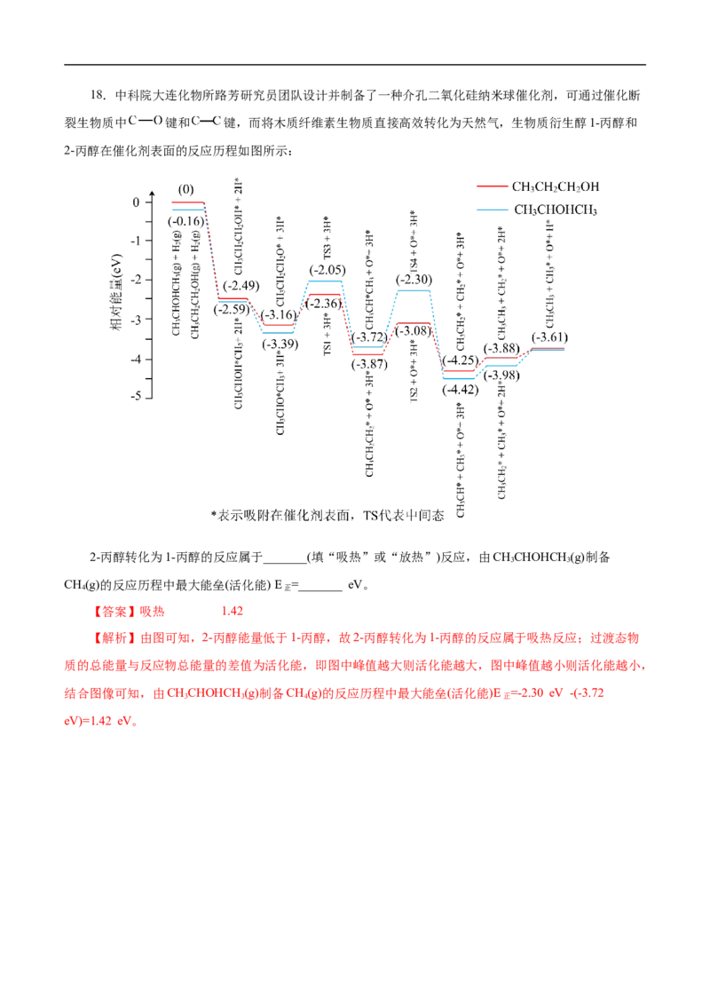专项20能量变化历程中能垒图（解析版）_05高考化学_新高考复习资料_2023年新高考资料_专项复习_2023年高考化学热点专项导航与精练（新高考专用）