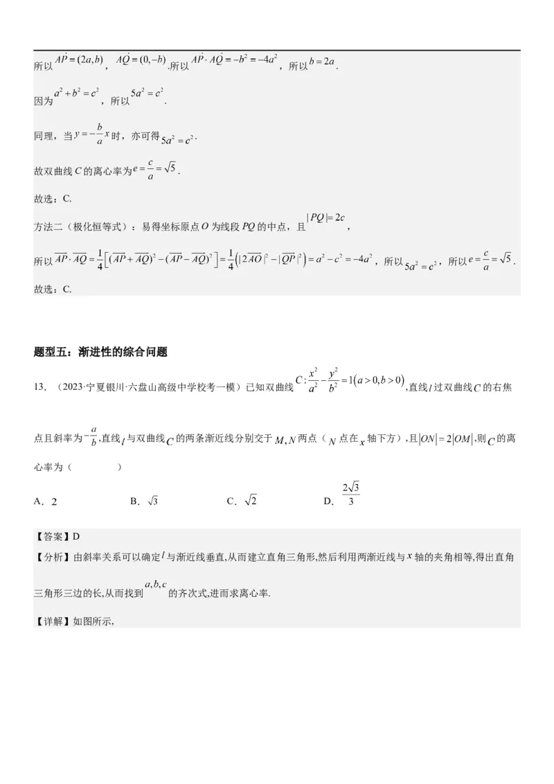 解密21双曲线（解析版）_2.2025数学总复习_2023年新高考资料_二轮复习_考点2023年高考数学二轮复习讲义+训练（新高考专用）