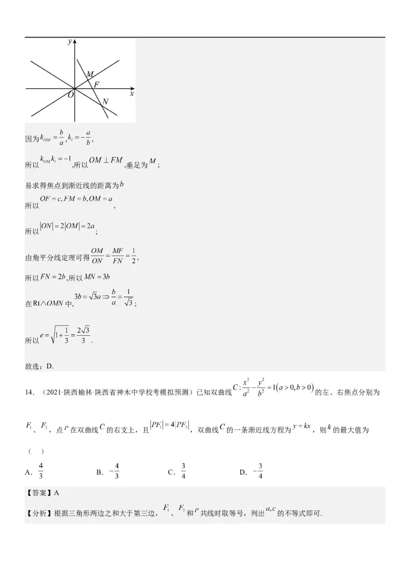 解密21双曲线（解析版）_2.2025数学总复习_2023年新高考资料_二轮复习_考点2023年高考数学二轮复习讲义+训练（新高考专用）